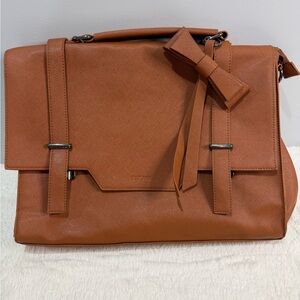 Ecosusi Vintage Style Laptop Briefcase Satchel Brown Crossbody Work Bag